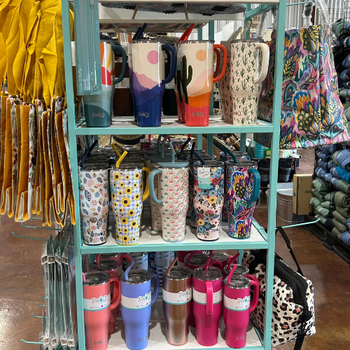 Tumblr cups on a shelf