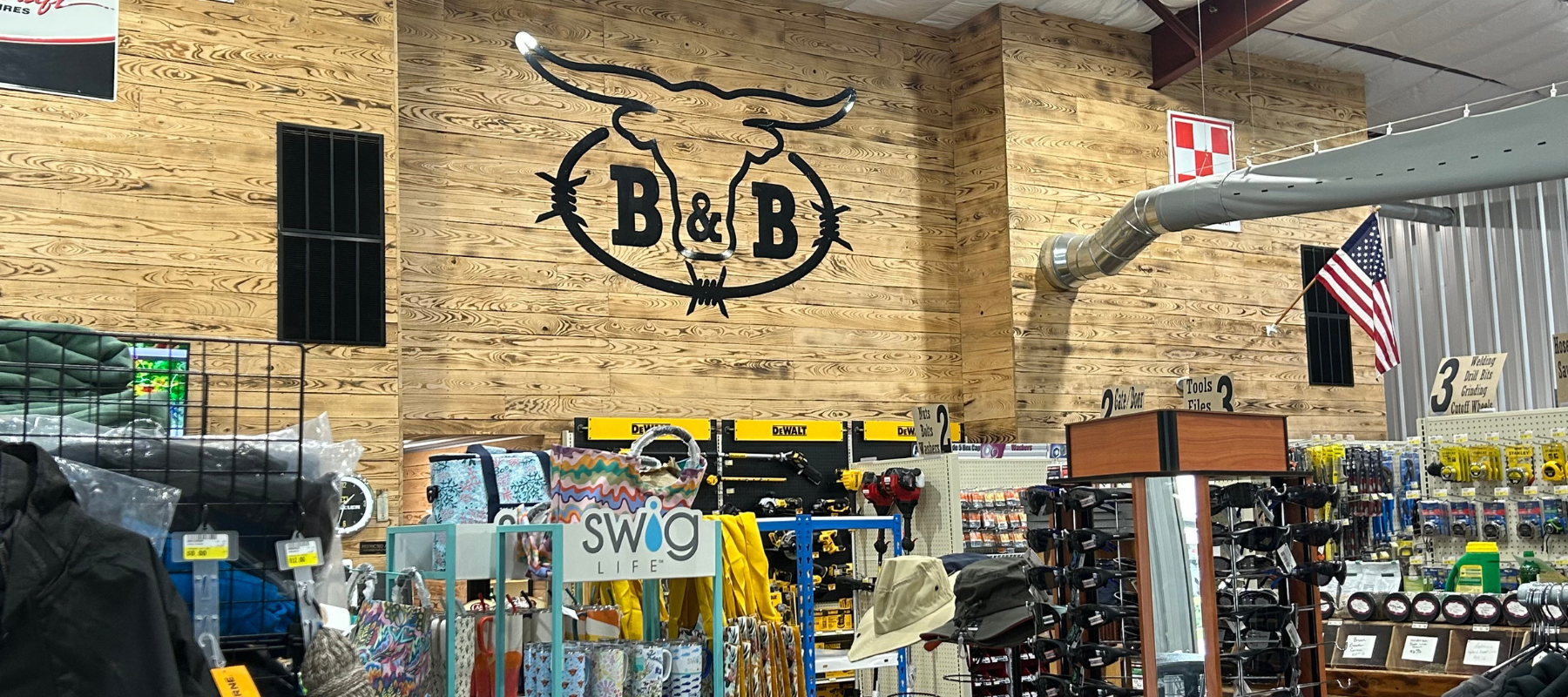 The interior of B&B Farm Supply