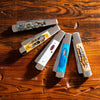 Case Knives Sawcut Jig Caribbean Blue Bone Razor