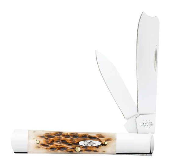 Case Knives Peach Seed Jig Amber Bone Razor