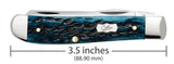 Case Pocket Worn® Peach Seed Jig Mediterranean Blue Bone Mini Trapper