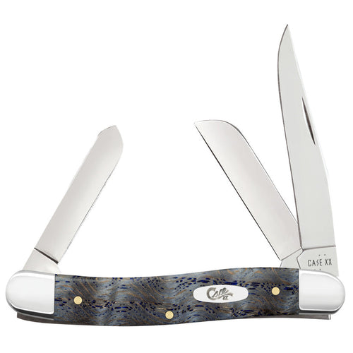 Case Knives Smooth Blue Curly Oak Medium Stockman