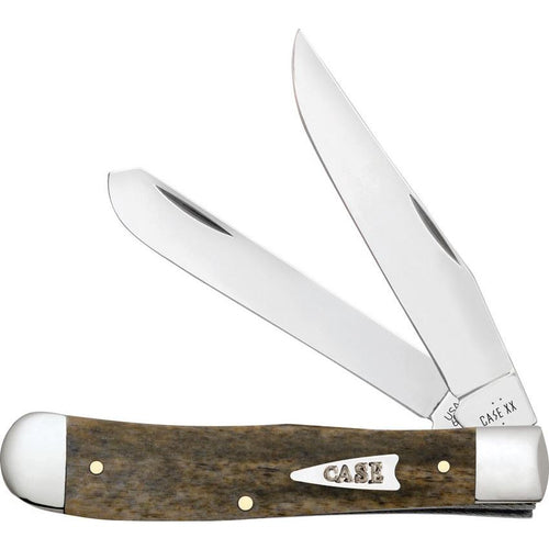 Case SHOT Show Smooth Olive Green Bone Trapper Knife w/ Tin
