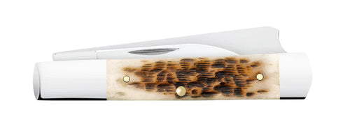 Case Knives Peach Seed Jig Amber Bone Razor